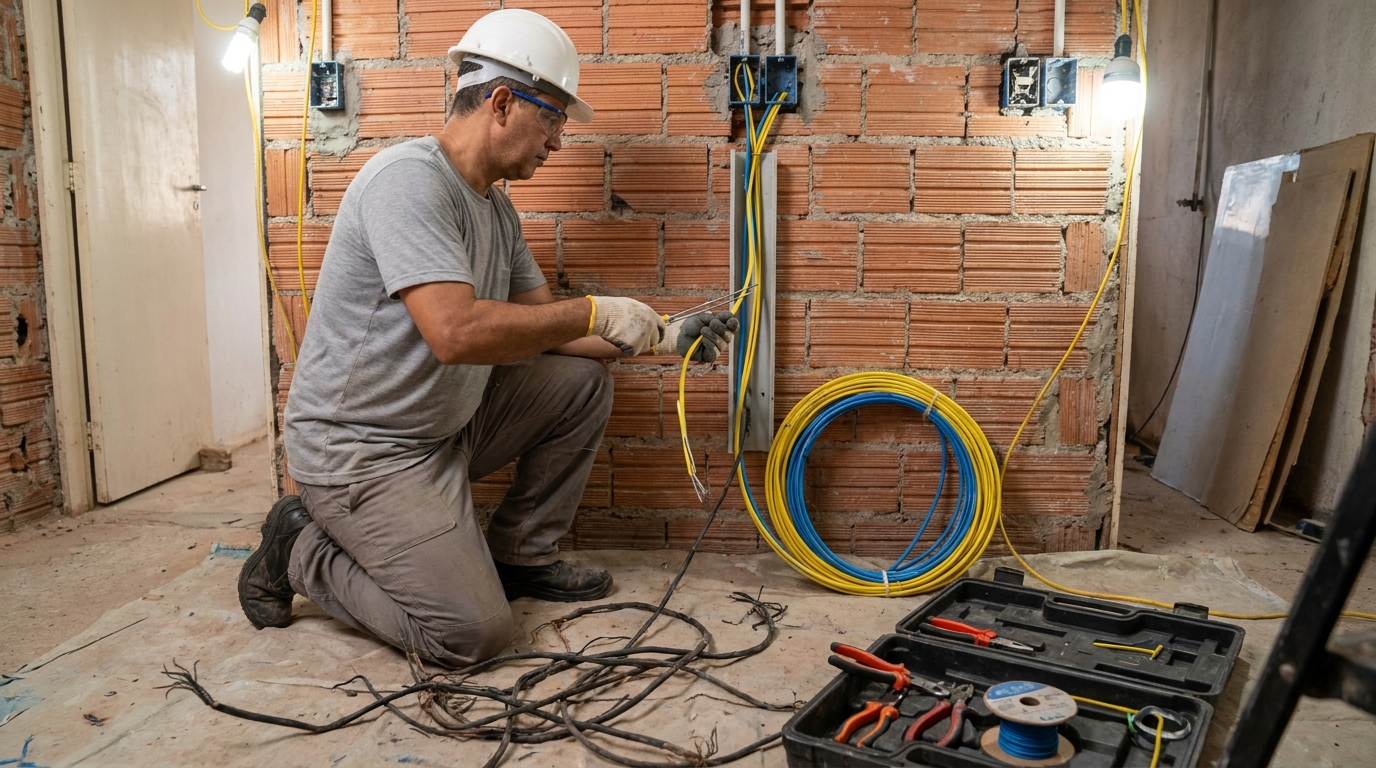 Troca de fiacao eletrica residencial em Gravataí‑RS
